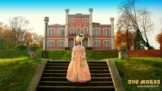 RETRO STYLE'S WEDDING DRESS IN BIRINI CASTLE,LATVIA. PHOTO BY JURIS LARIS,MODEL-AVA MARIA.